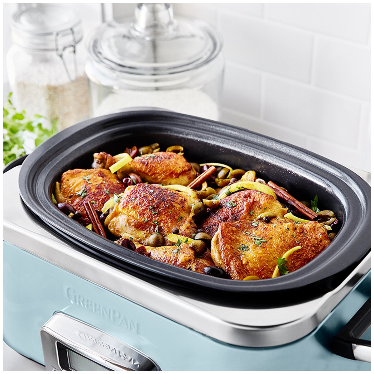 GreenPan 6L Slow Cooker CC005725-003 Blue Haze