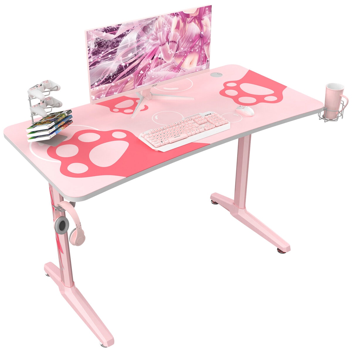 Eureka Ergonomic GIP-P47 Gaming Desk Pink