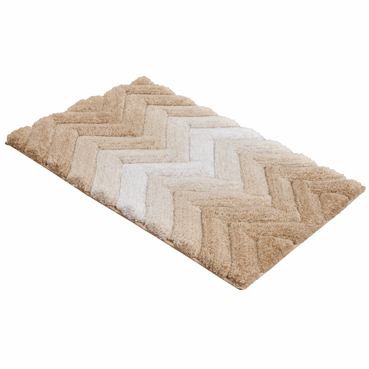 Riviera Homes Chevron Bath Mat 2 Pack Mocha