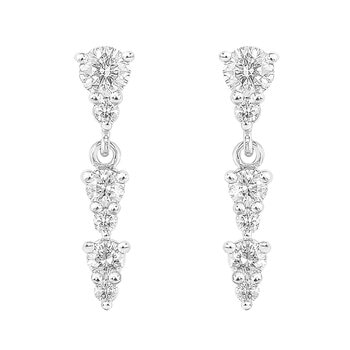 18KT White Gold 0.38ctw Diamond Dangle Earrings