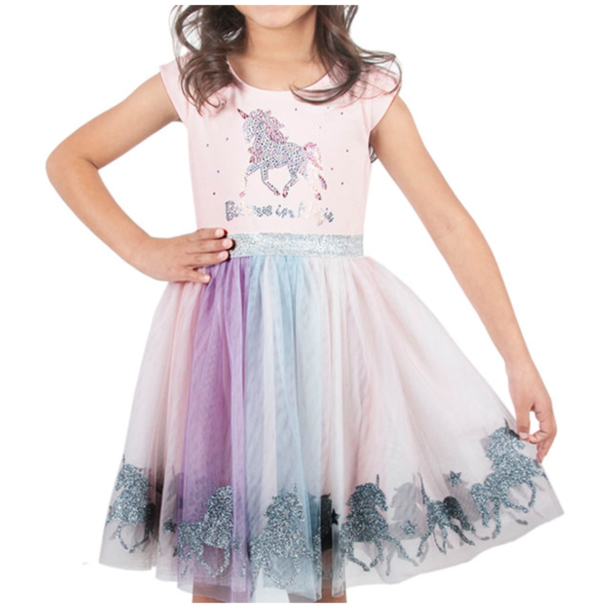 Zunie Girls' Dress - Pink Multi