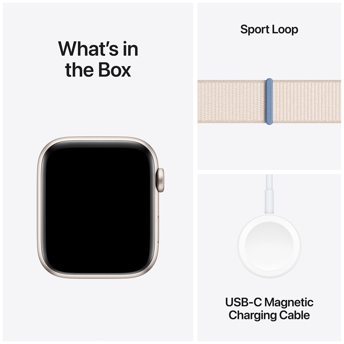 Apple Watch SE GPS 44mm Starlight Aluminium Case with Starlight Sport Loop
