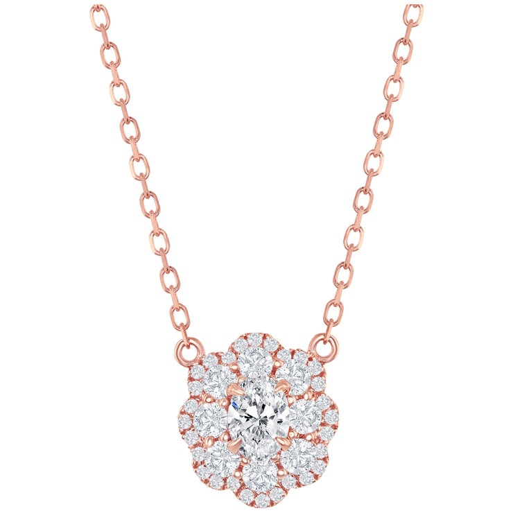 18KT Rose Gold 1.00CTW Diamond Fashion Necklace/ 18KT Rose Gold 1.00CTW Diamond Fashion Necklace/