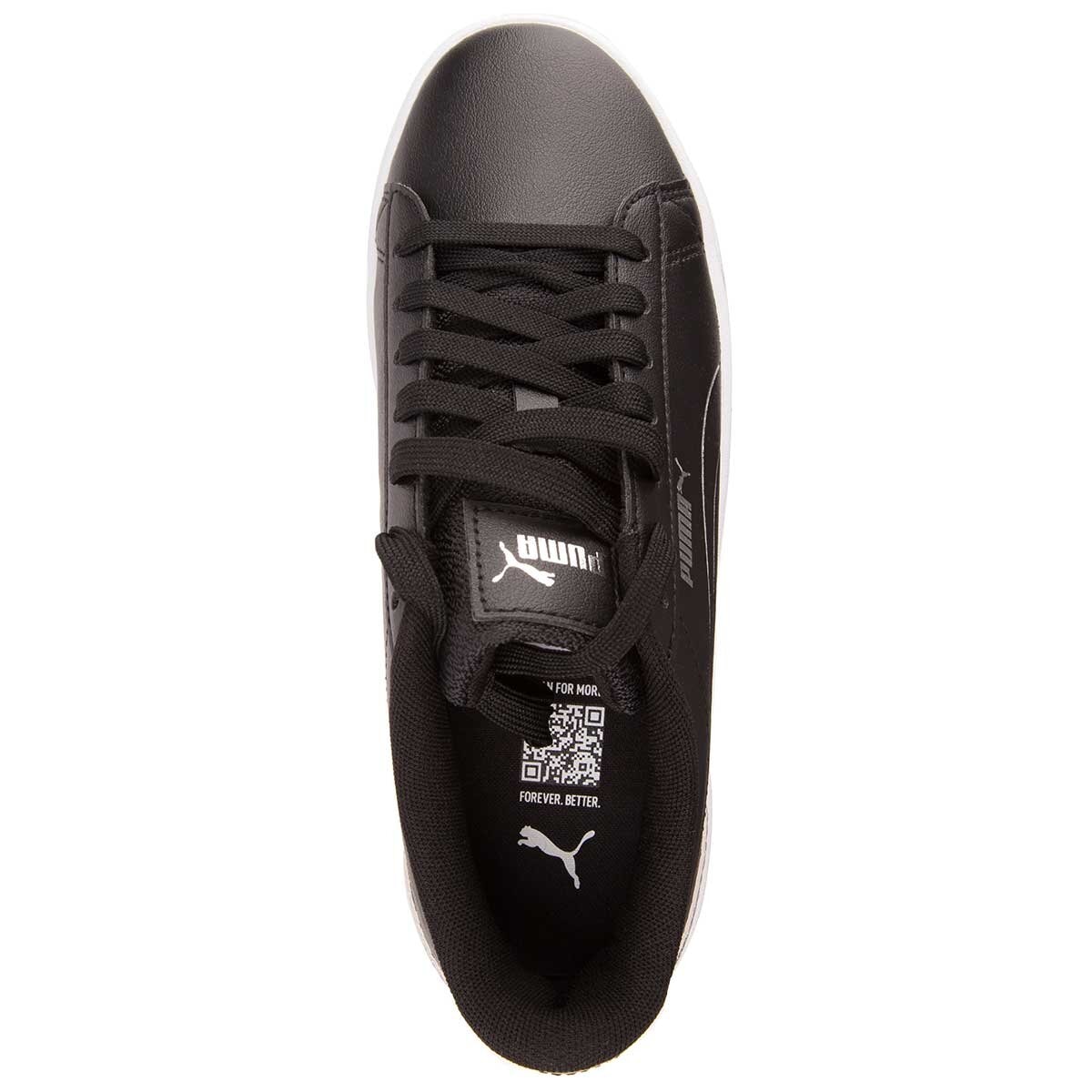 Puma Vikky V3 Leather Metallic Shine Black Silver