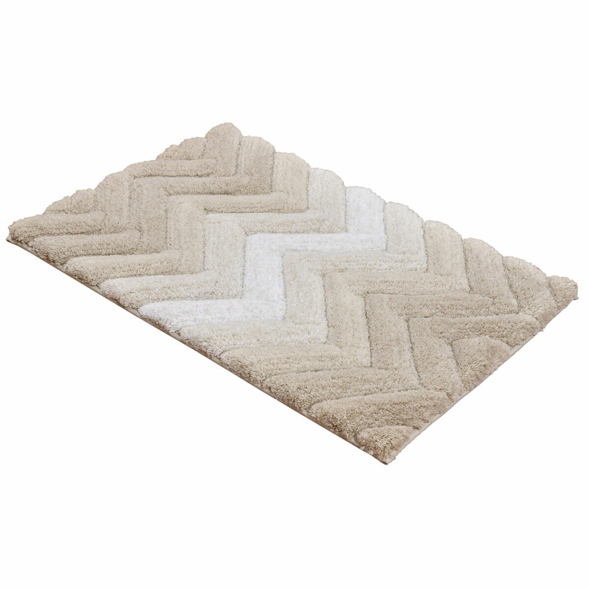 Riviera Homes Chevron Bath Mat 2 Pack Putty