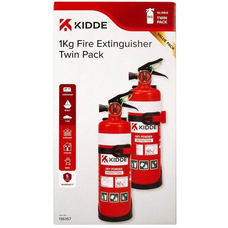Kidde Twin Pack 1kg Extinguisher Kidde Twin Pack 1kg Extinguisher