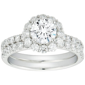 18KT White Gold 2.10ctw Diamond Bridal Set