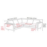 Valencia Artisan Top Grain Leather L-Shape Corner Sectional Lounge Black Color