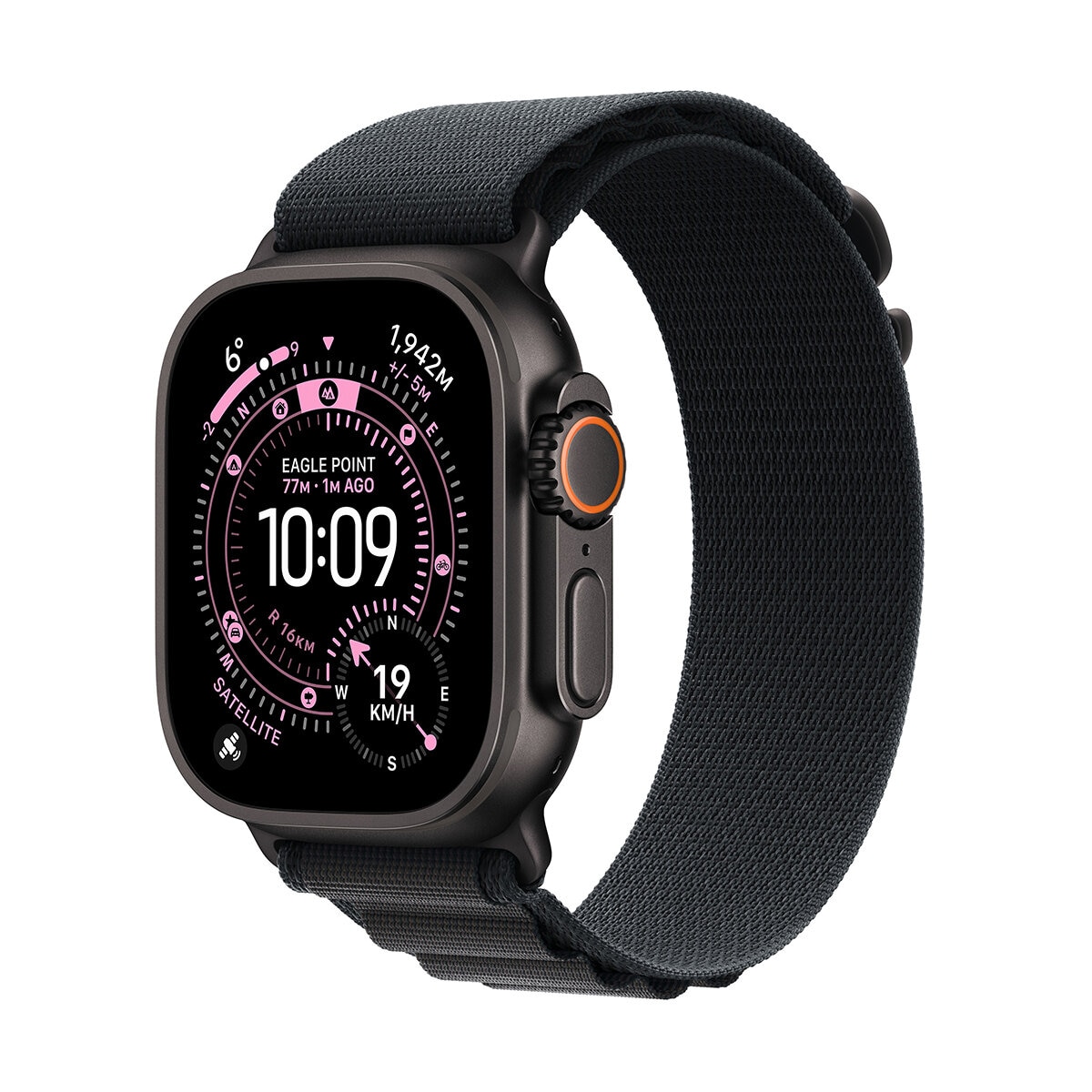 Apple Watch Ultra 3 GPS + Cellular 49mm Black Titanium Case with Black Alpine Loop - Large