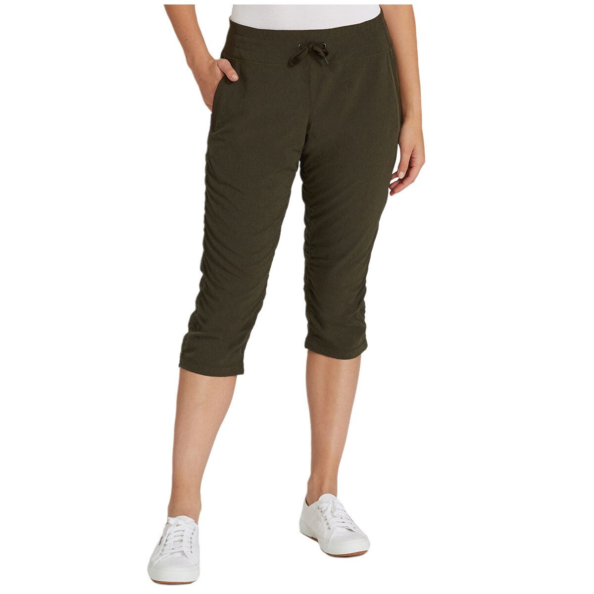 Kirkland Signature Women's Woven Capri Pants Heather Co...