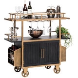 Wine Stash Industrial French Bar Cart
