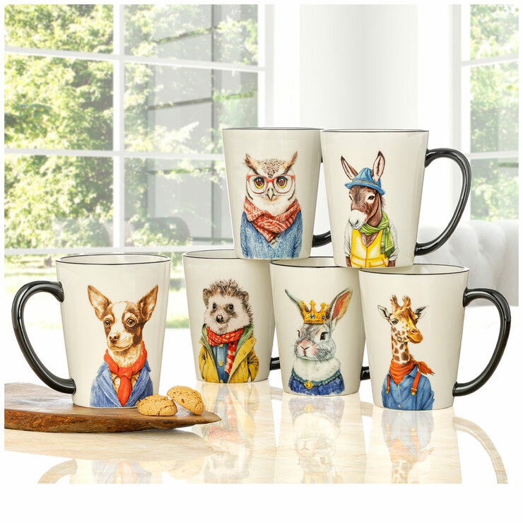 Signature Housewares Animal Mugs 503ml x 6 pack Signature Housewares Animal Mugs 503ml x 6 pack