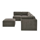 Thomasville 6PC Fabric Modular Sectional with Ottoman Grey