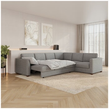 Thomasville 3 Piece Fabric Convertible Sectional With Storage Seat