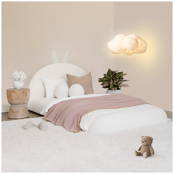 Aesthetik Kids Upholstered King Single Bed Ivory