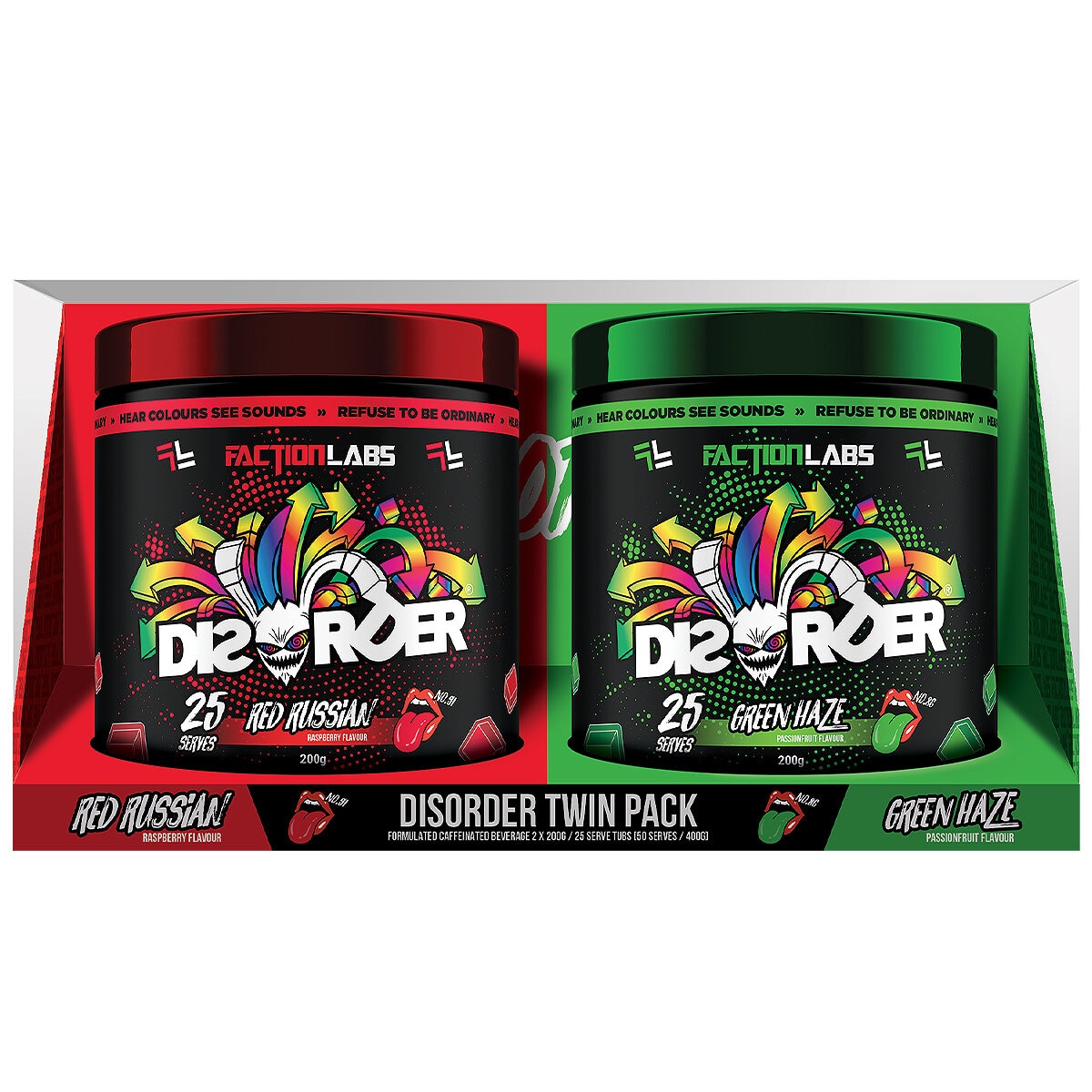 Disorder Pre-Workout Red Russian & Green Haze 2 x 200g