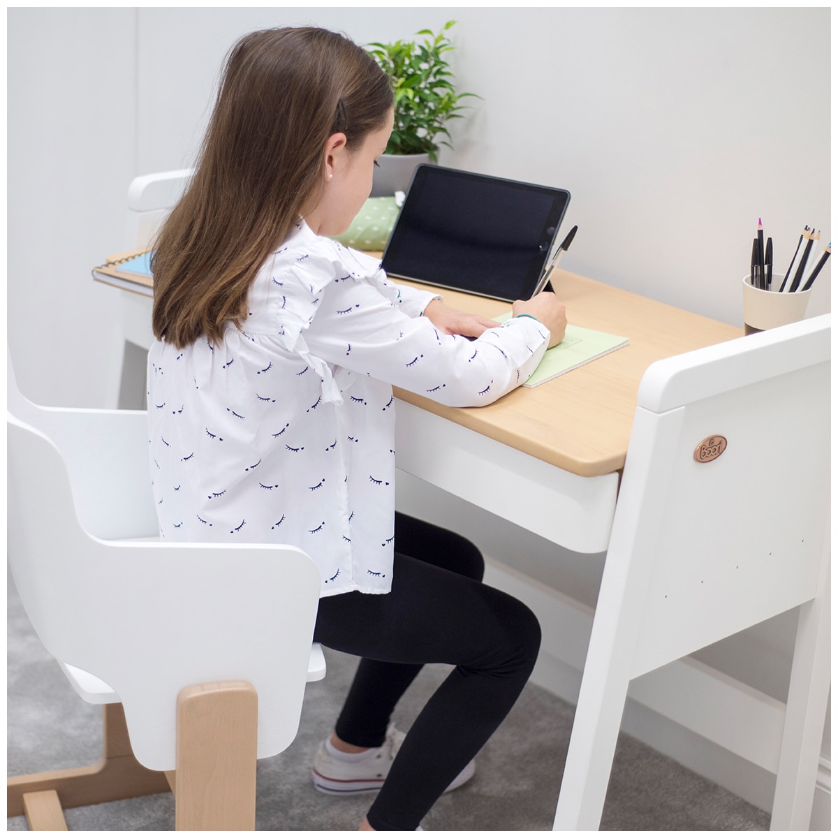 Boori Tidy Desk - Barley/White/Almond