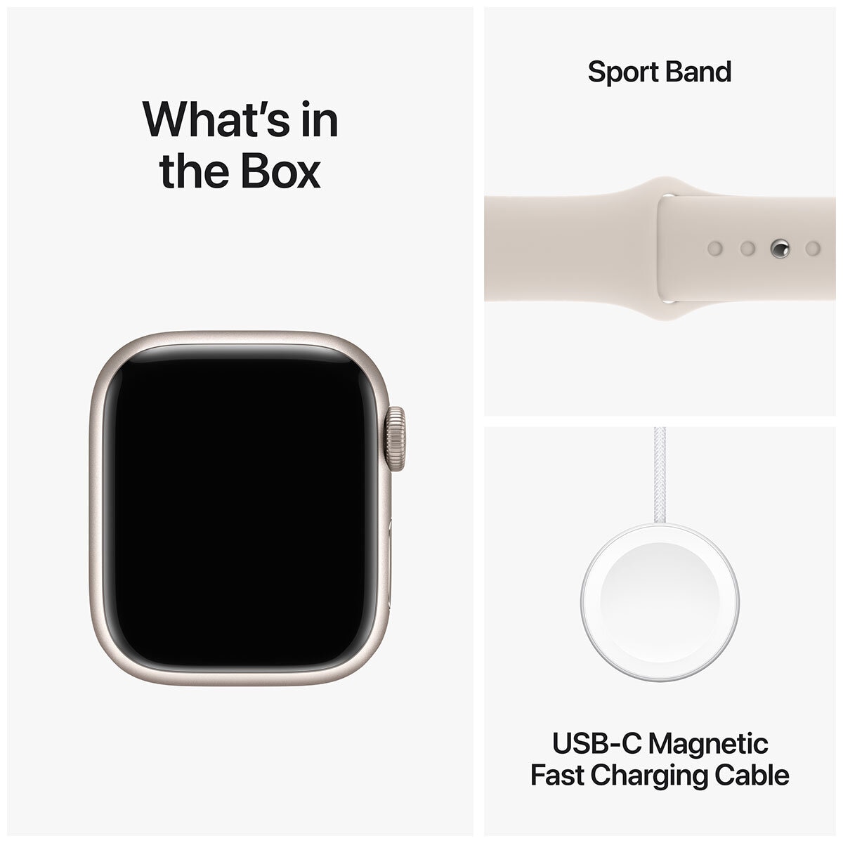 Apple Watch Series 9 GPS + Cellular 41mm Starlight Aluminium Case with Starlight Sport Band - S/M