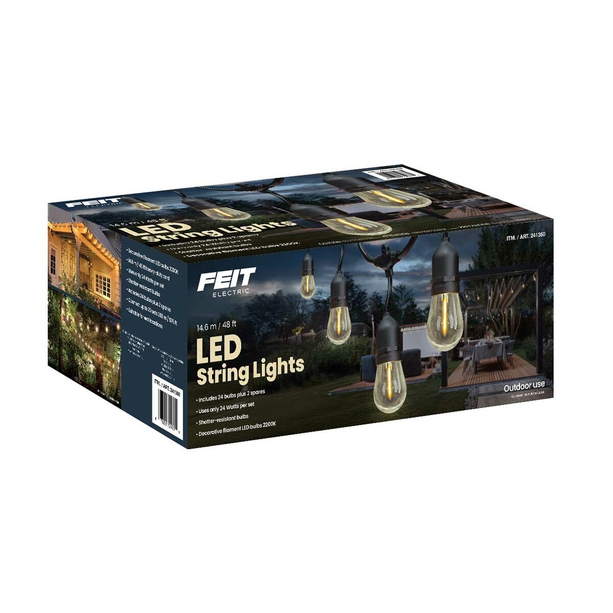 Feit Electric 14.6M LED Filament String Light Set Feit Electric 14.6M LED Filament String Light Set