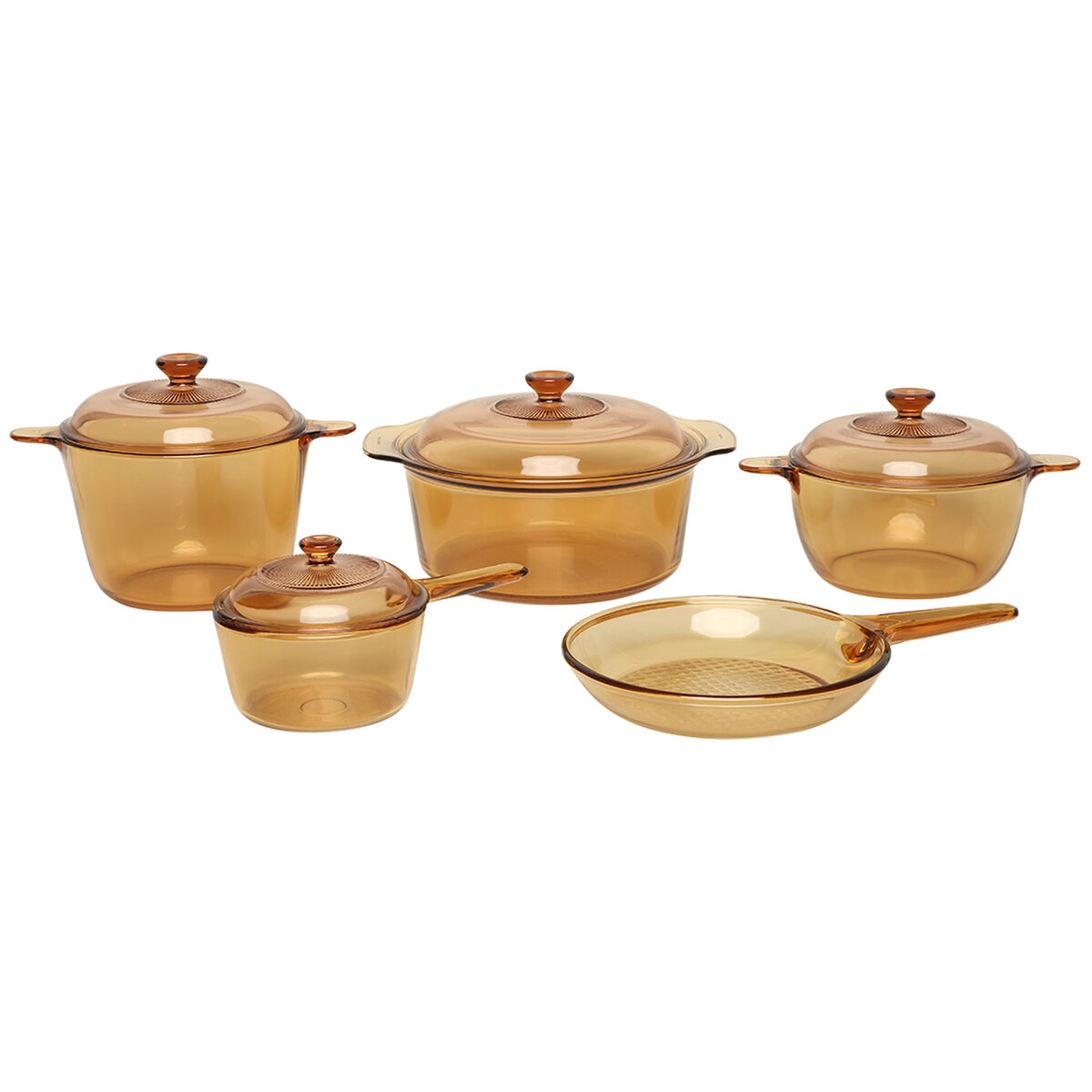 Visions Amber Cookware Set 9pc Costco Australia