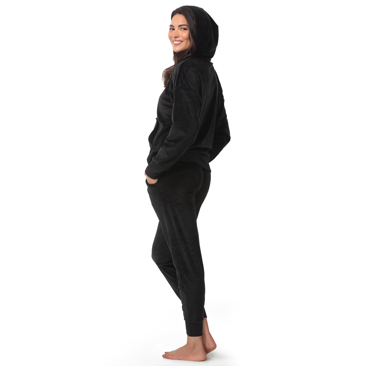 JEZEBEL Women's Velour Lounge Set Black AU XS JEZEBEL Women's Velour Lounge Set Black AU XS