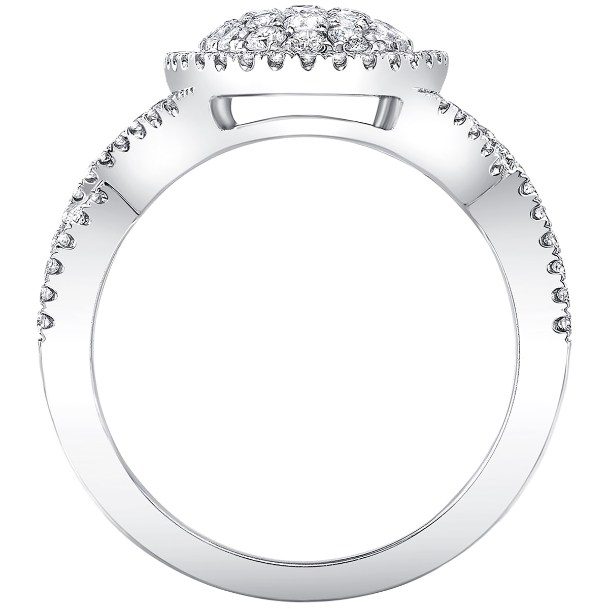 1.05ctw Diamond Oval Cluster Ring