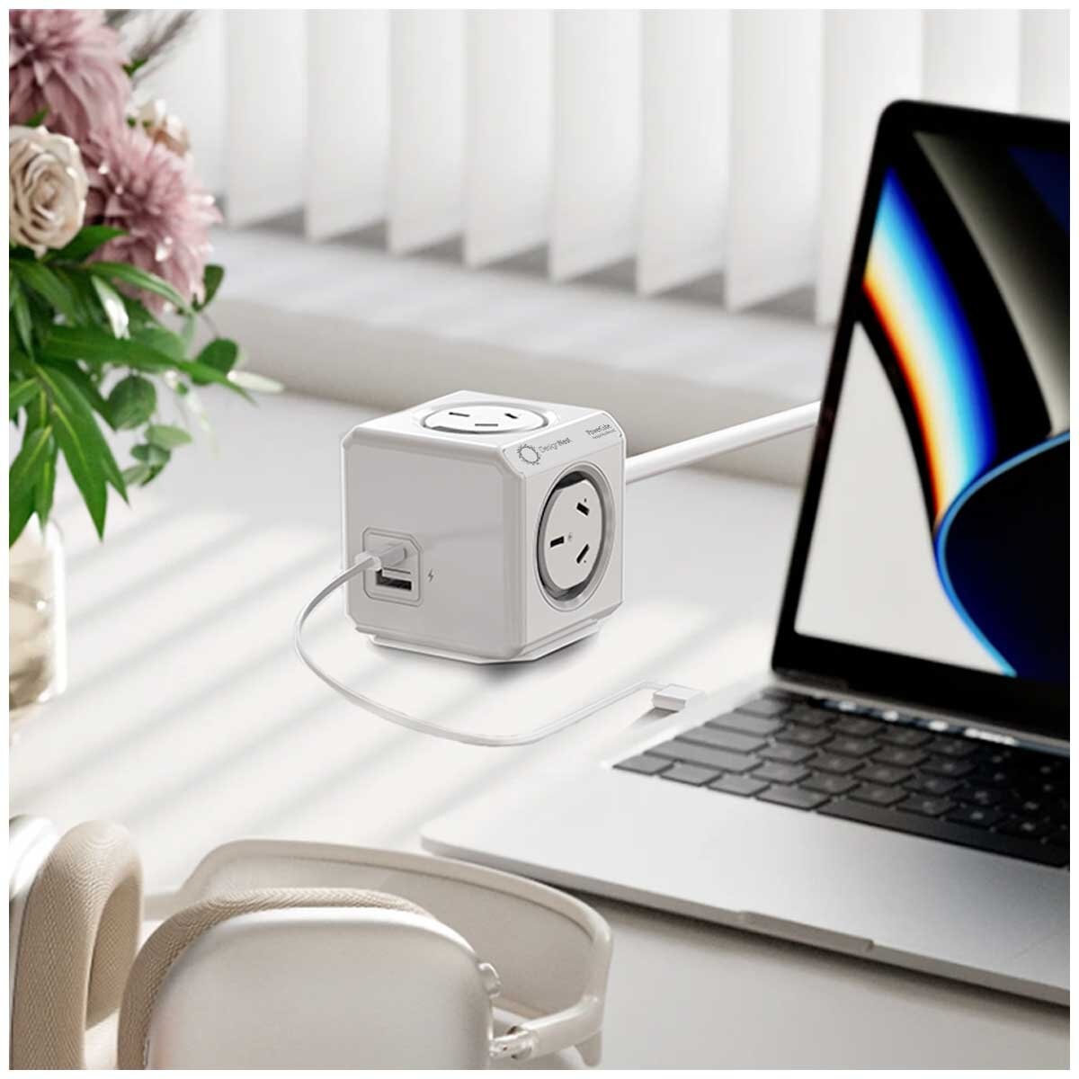 Allocacoc PowerCube With 4 Power Outlets And USB A+C Ports 2 x 1.5M