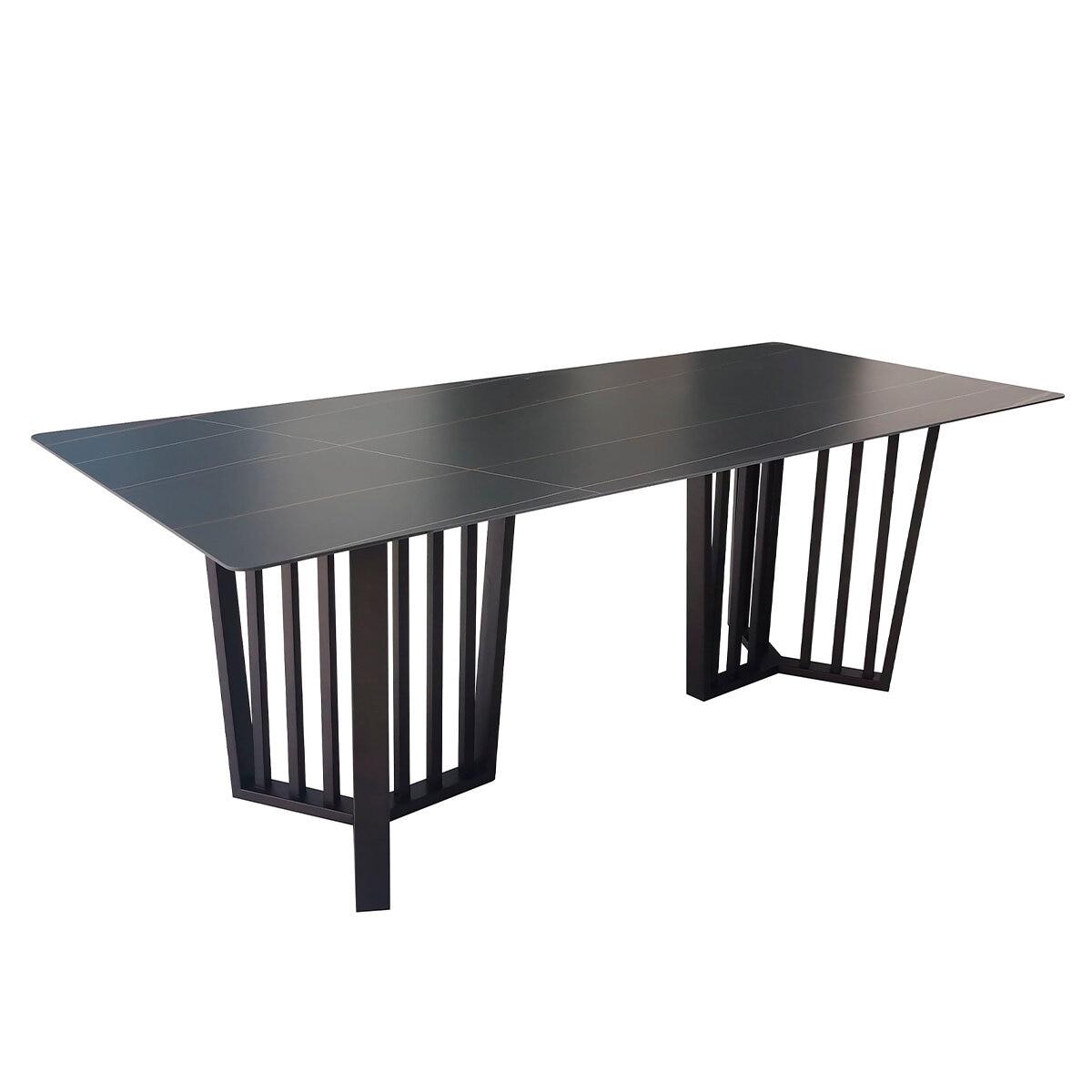 Moran Prague 2.4M Black and Gold Dining Table