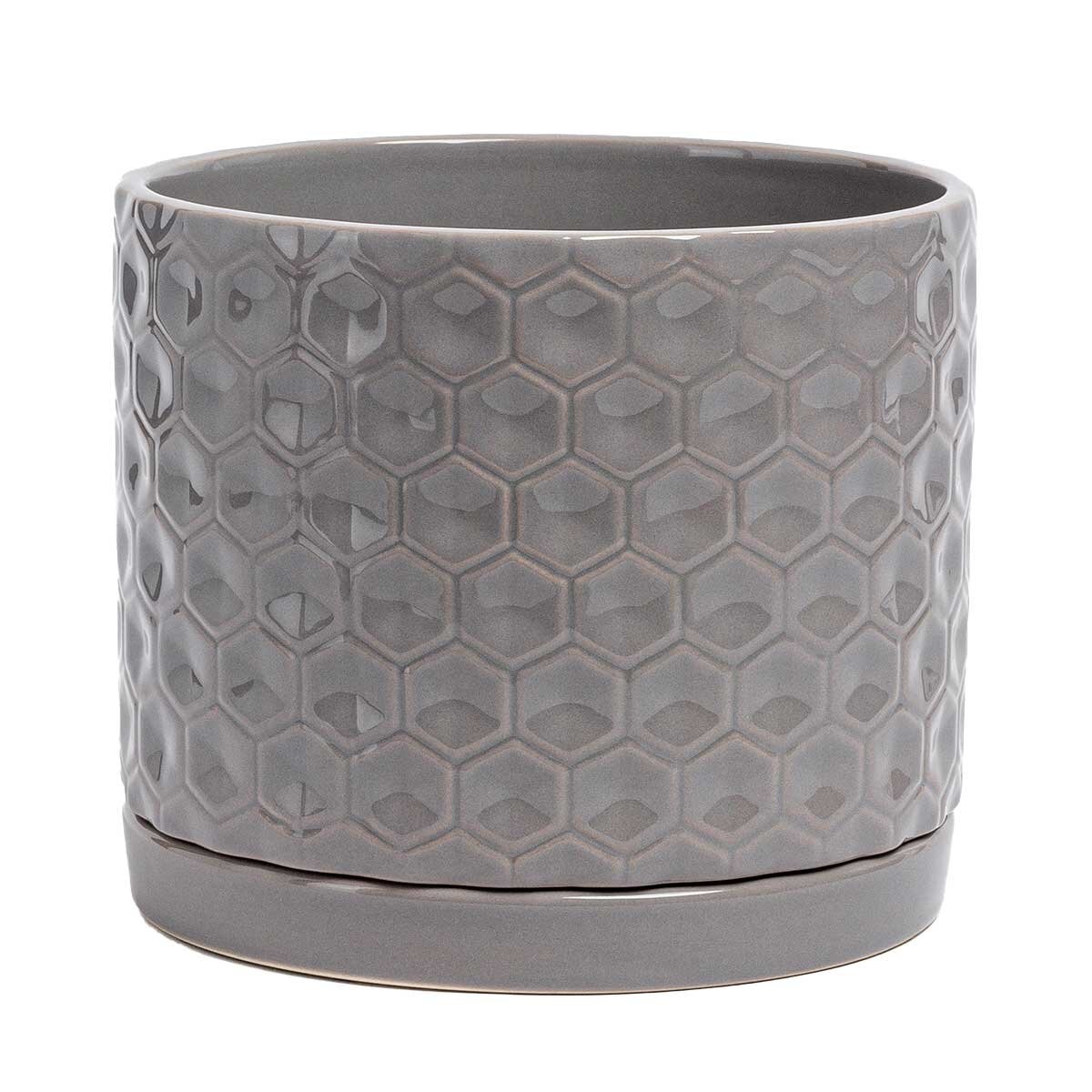 over&back Set of 2 Honeycomb Ceramic Planters
