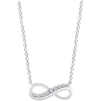 18KT White Gold 0.05ctw Diamond Infinity Pendant