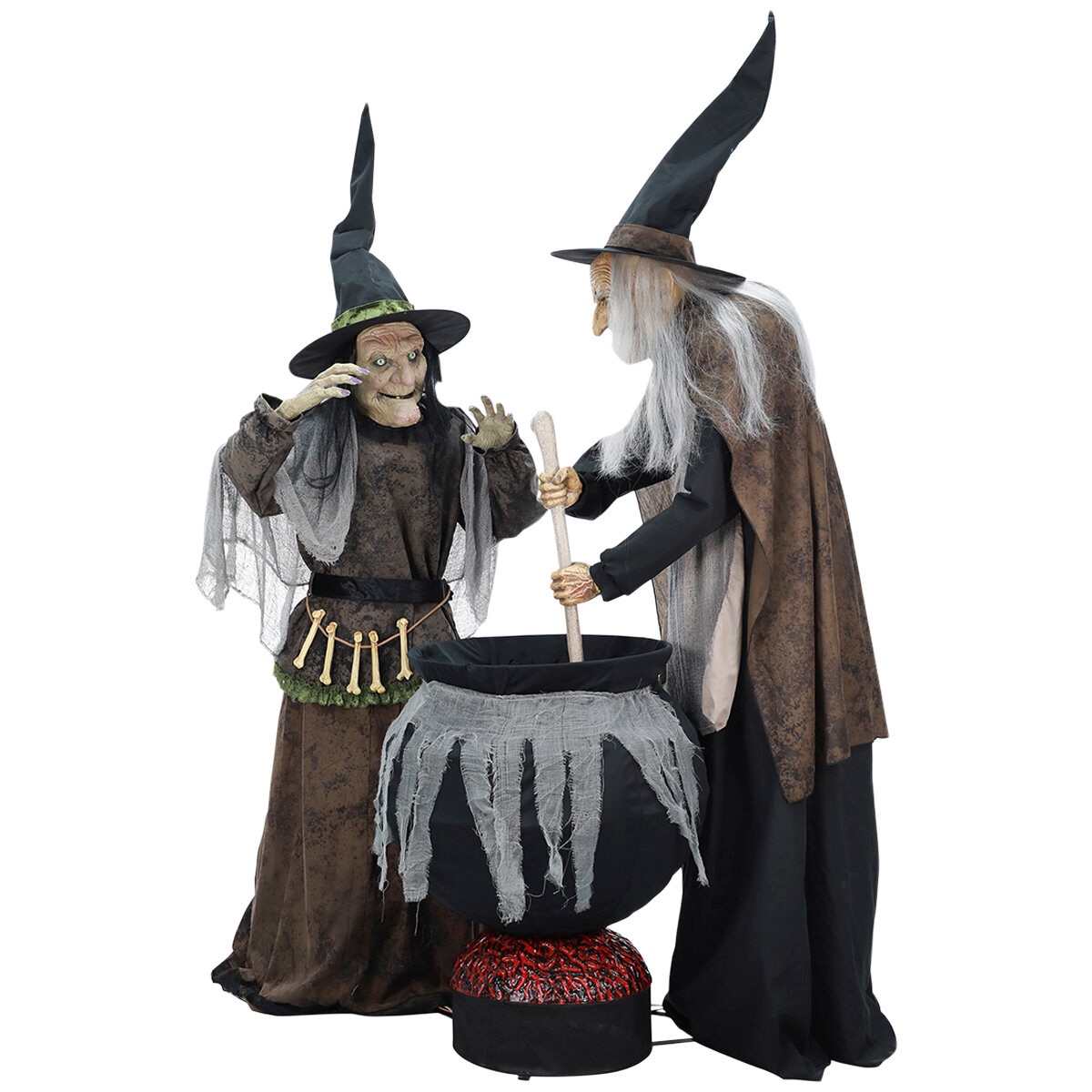 Deluxe Animated Witch Cauldron Duo
