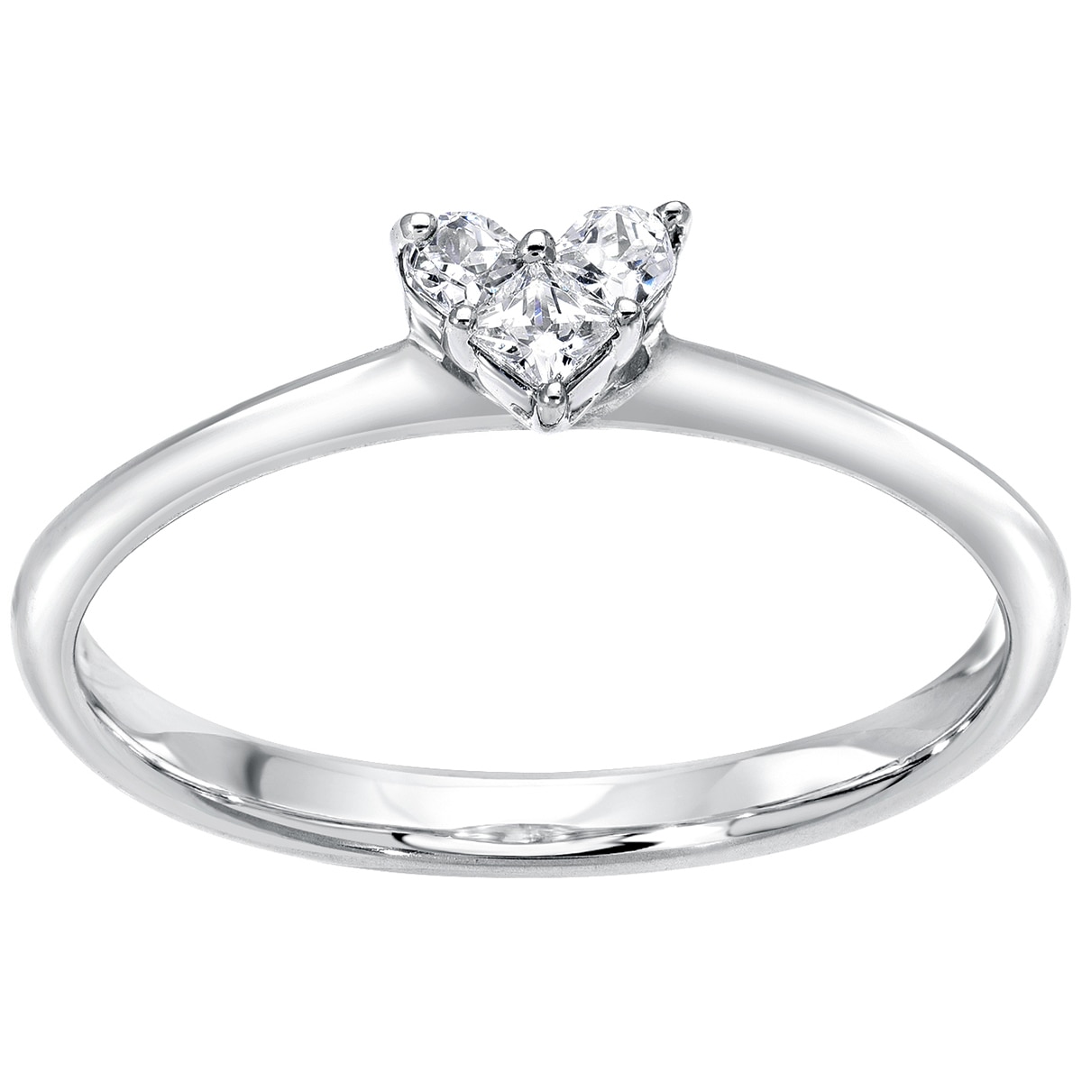 0.14ctw Princess & Lobe Cut Heart shape Ring