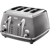 Delonghi CTOT4003GY Icona Metallics 4 Slice Toaster Pewter Grey