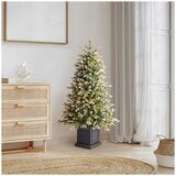 Pre-Lit Glitter Frosted Artificial Potted Christmas Tree 1.3m Pre-Lit Glitter Frosted Artificial Potted Christmas Tree 1.3m