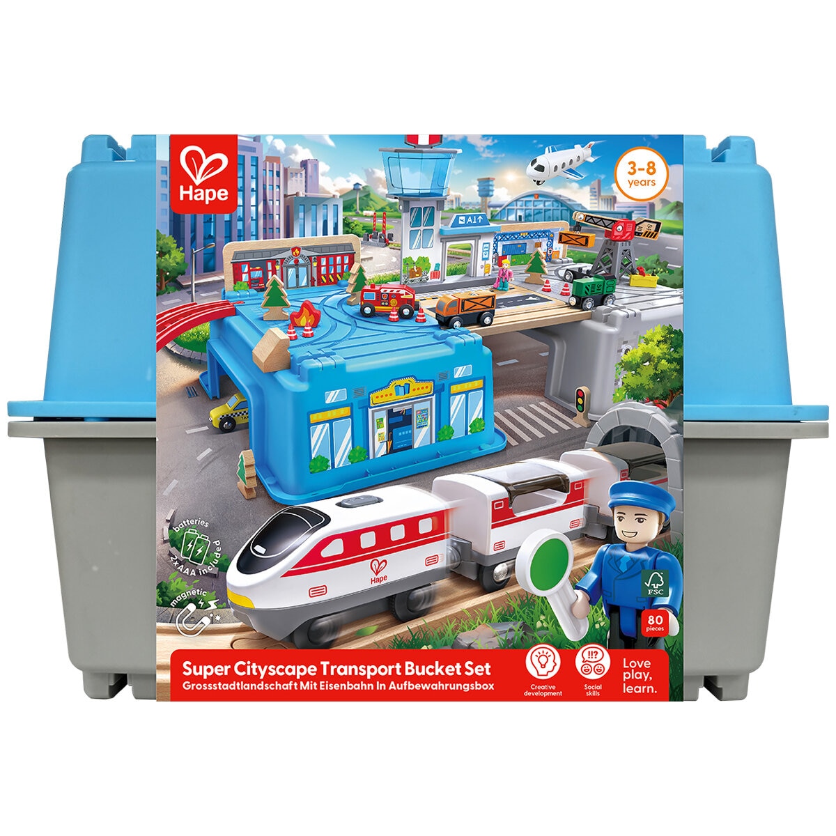 Hape Super Cityscape Transport Bucket Set