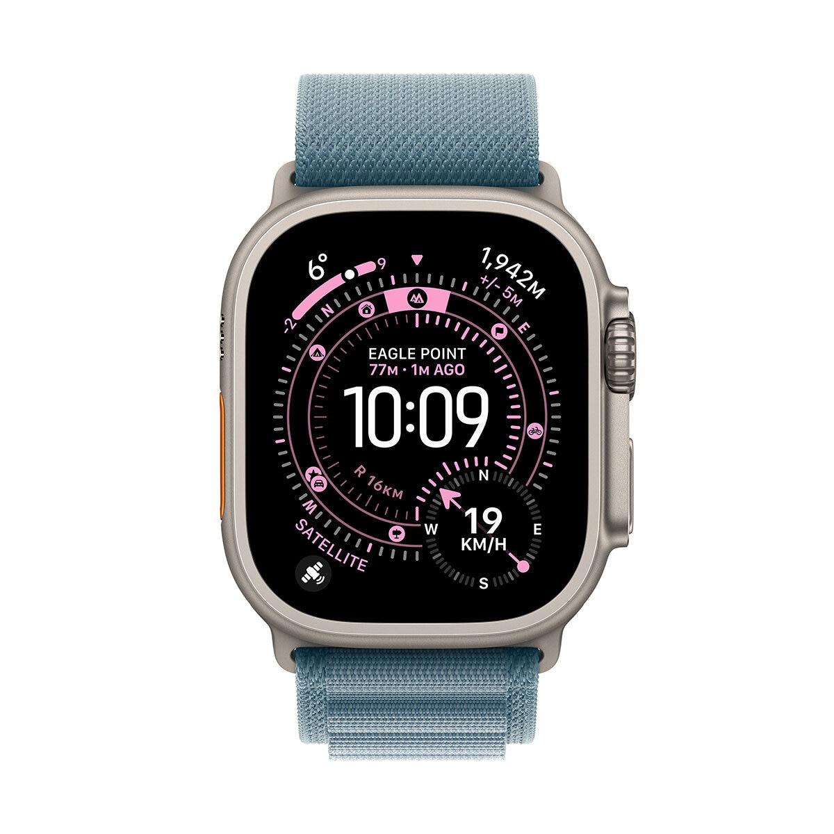 Apple Watch Ultra 3 GPS + Cellular 49mm Natural Titanium Case with Light Blue Alpine Loop - Large