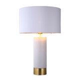 Lexi Lighting Pearl White Marble Stone Table Lamp