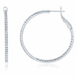18KT White Gold VS2 I 1.60ctw Diamond Hoop Earrings 18KT White Gold VS2 I 1.60ctw Diamond Hoop Earrings