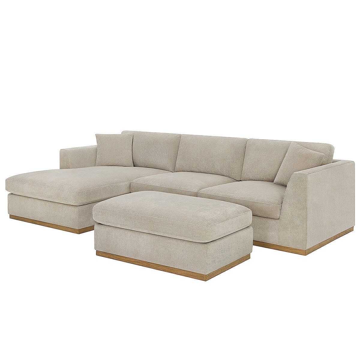 Henredon 4-Piece Fabric Sectional With Ottoman