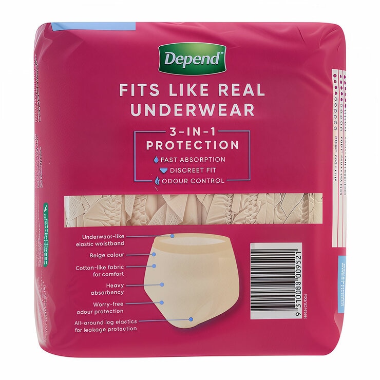 Depend Real Fit Incontinence Underwear Regular Women 32 pack