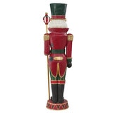 1.8m Unlit Wood Carved Nutcracker