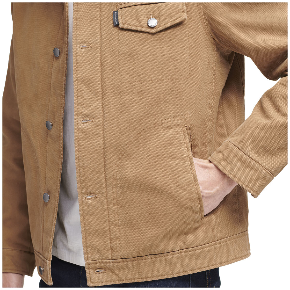 Calvin Klein Canvas Sherpa Jacket Brown