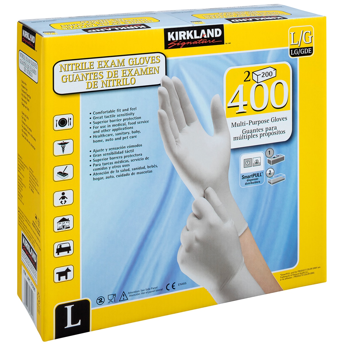 Kirkland Signature Nitrile Gloves large 2 x 200 count