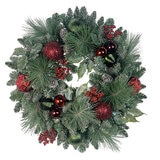Pre-Lit Decorated Holiday Artificial Wreath 61cm