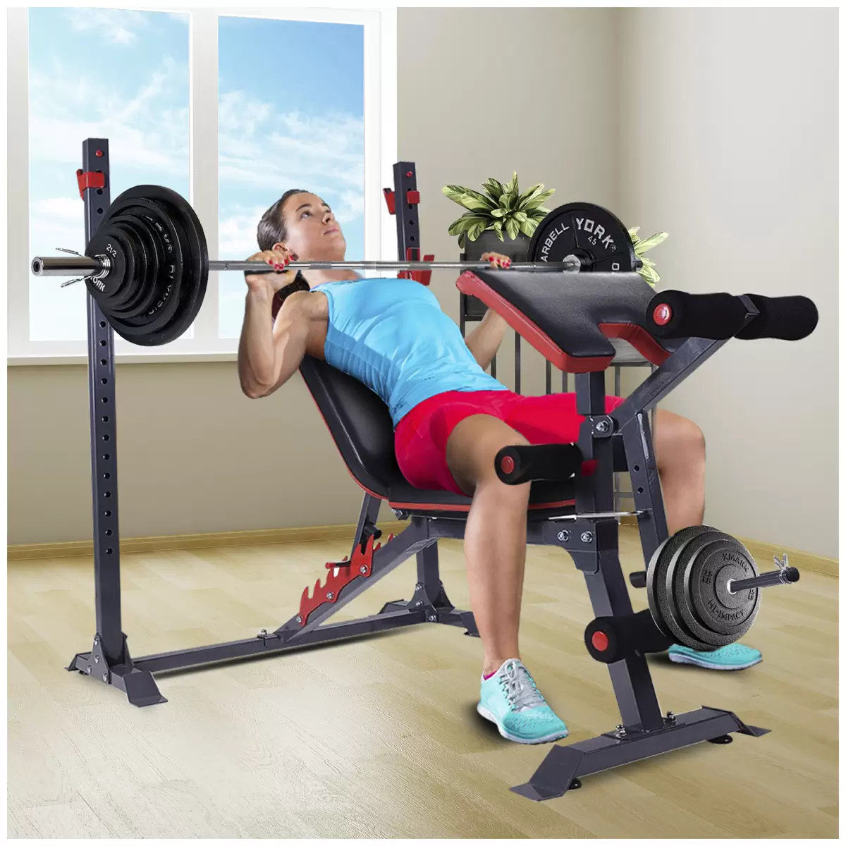 Powertrain Adjustable Weight Bench Home Gym Bench Press