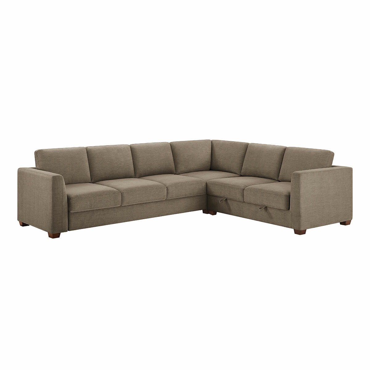 Thomasville Caler 3 Piece Fabric Sectional with Sleeper and Storage Seat