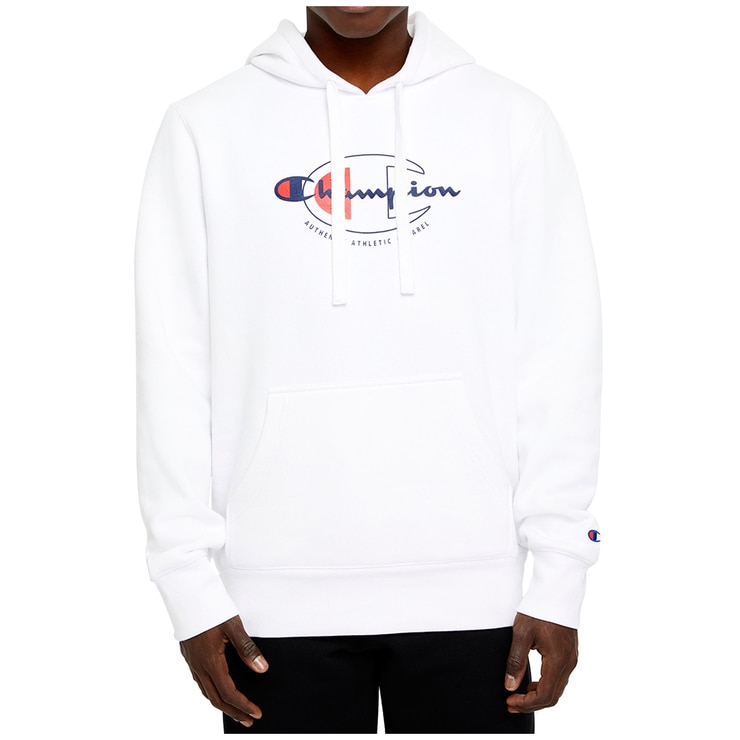 champion logo hoodie white