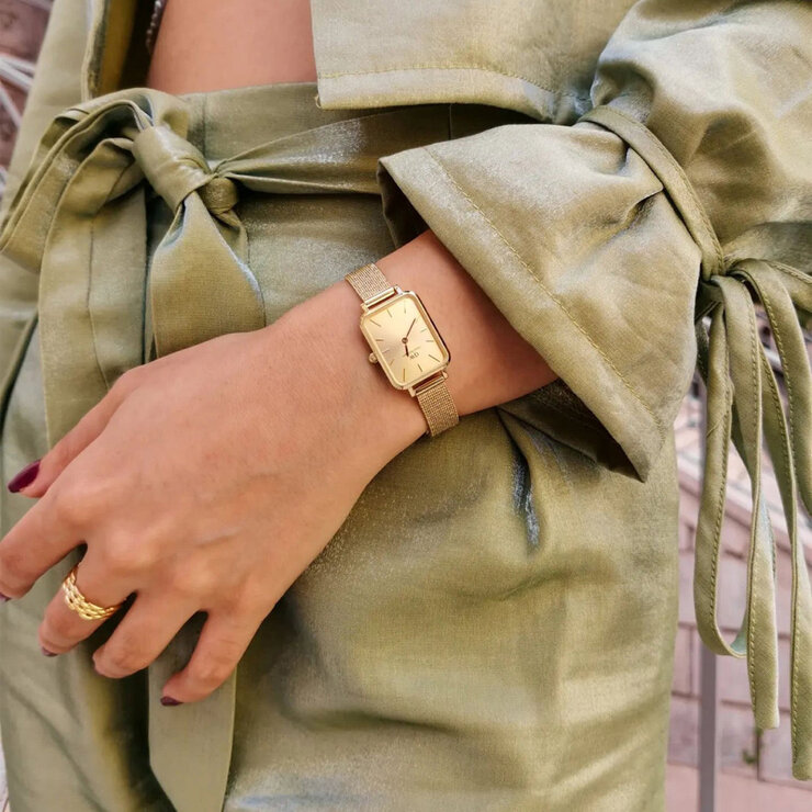 Daniel Wellington Quadro Unitone Gold Dial Women's Watch DW00100485 Daniel Wellington Quadro Unitone Gold Dial Women's Watch DW00100485