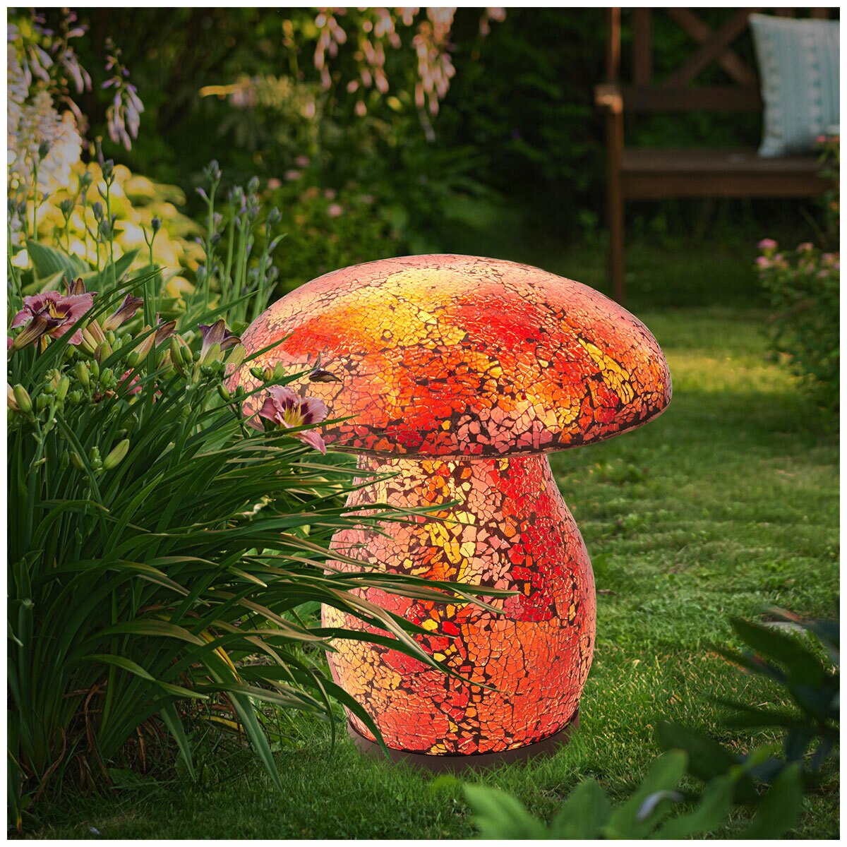 AURORA Lighting Mosaic Solar Mushroom Light 1 pack
