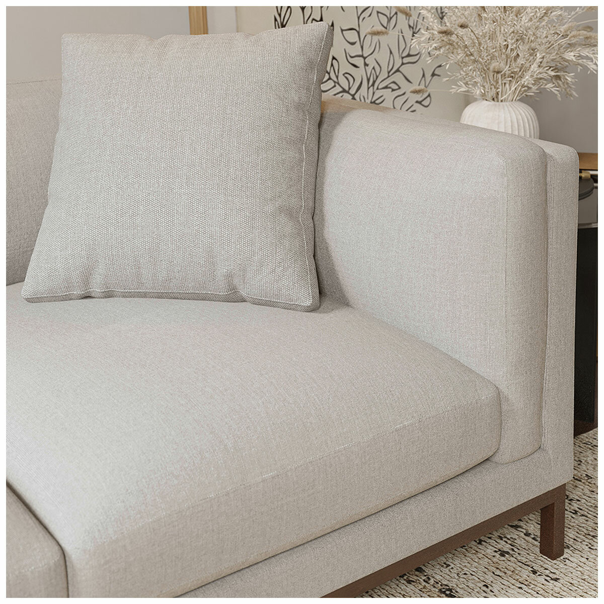 Valencia Bergen Fabric Sectional Lounge Left Chaise Beige Valencia Bergen Fabric Sectional Lounge Left Chaise Beige